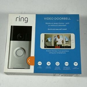 New 1st Generation Ring Video Doorbell 720 p HD Camera Satin Nickel